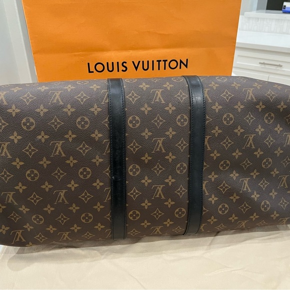 Louis Vuitton Keep All  Bandoulière 55 Macassar Monogram Authentic - Picture 6 of 8